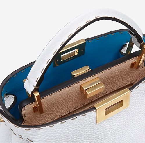 fendi 2020早秋包款上新 藍色格紋編織 法棍 吉他包