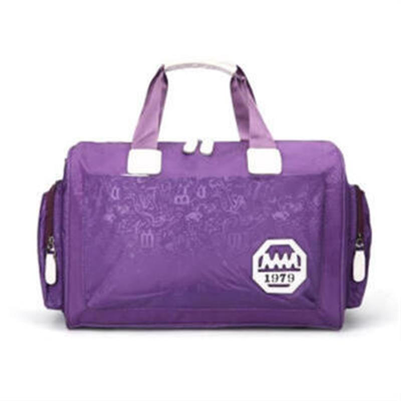 手提旅游包手提包旅行包旅行袋帆布包定做旅行袋戶外待產(chǎn)商務印花訓練托運款便攜短途 粉紅色 大