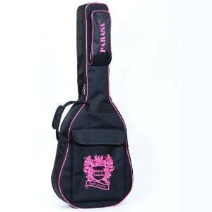 PARASA 譜樂詩 41-42寸牛津布防水民謠吉他包 加厚內(nèi)里手提 雙肩背兩用背包 (玫紅襯黑色): 亞馬遜中國(guó): 樂器